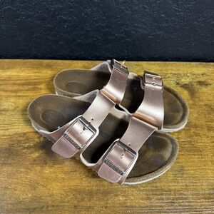Birkenstock Arizona Kids Sandals Copper Rose Gold Birko-Flor Size 33 EU 2-2.5 US
